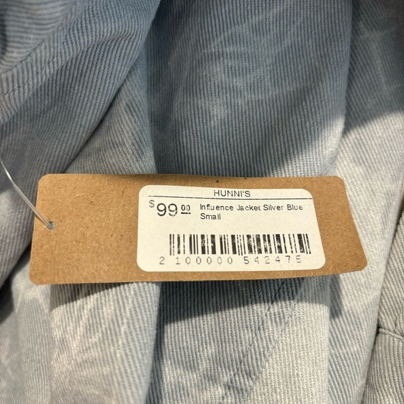 DARLING Sz S Influence Jacket in Silver Blue Light Wash Bleach Splatter NEW - Picture 8 of 10